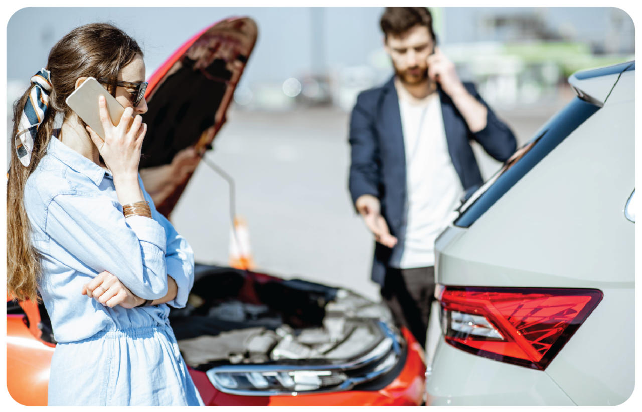 car accident people on phones